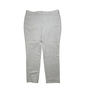 Banana Republic SLOAN Curvy Fit Pants 14 Blue Gray Pinstripe Seersucker Ankle